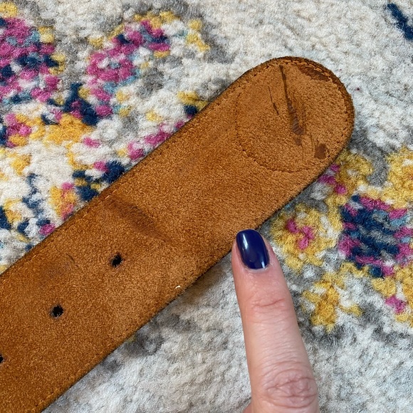 ❌SOLD🏷️Vintage Hand Painted Brown Leather Bohemian Belt - Picture 13 of 13